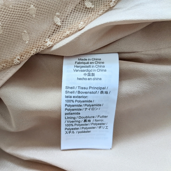 J. Crew Clip Dot Lace Ruffle Blouse Blush Champagne Size Large - Picture 12 of 12